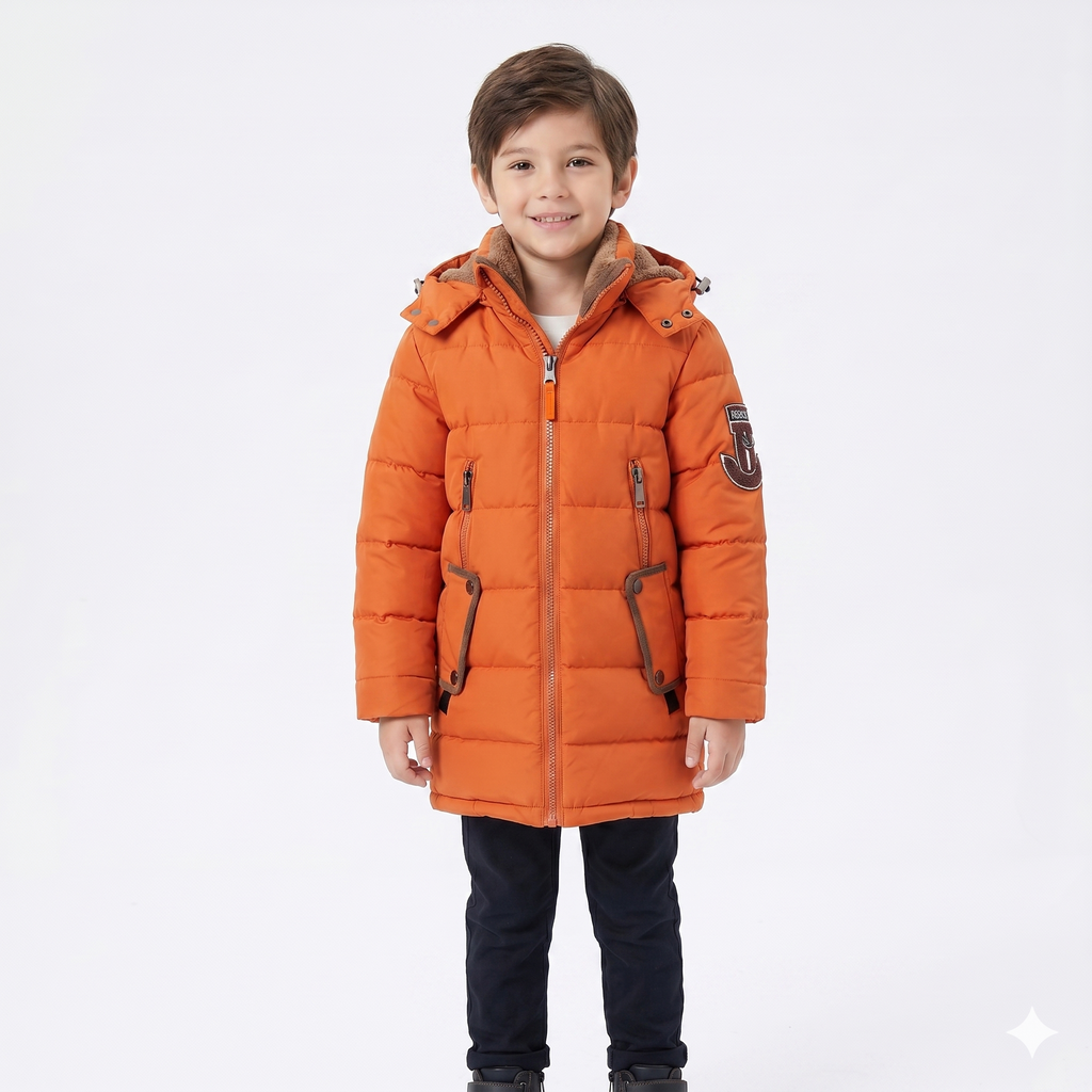 Parka Garçon Doudoune Longue Imperméable – Duvet, 7 à 14 Ans