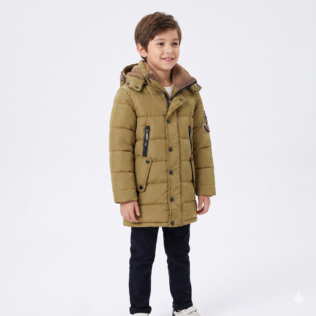 Parka Garçon Doudoune Longue Imperméable – Duvet, 7 à 14 Ans