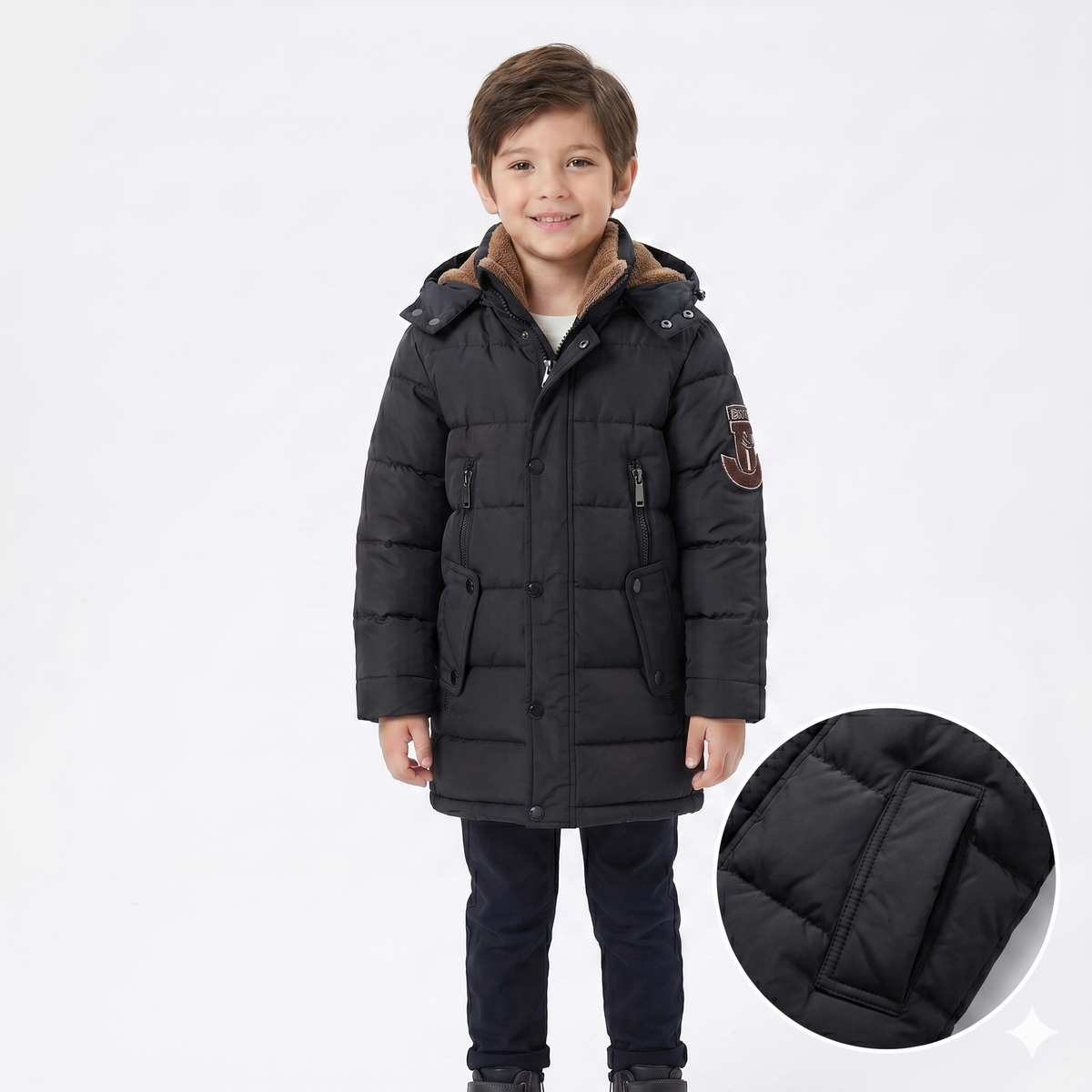 Parka Garçon Doudoune Longue Imperméable – Duvet, 7 à 14 Ans