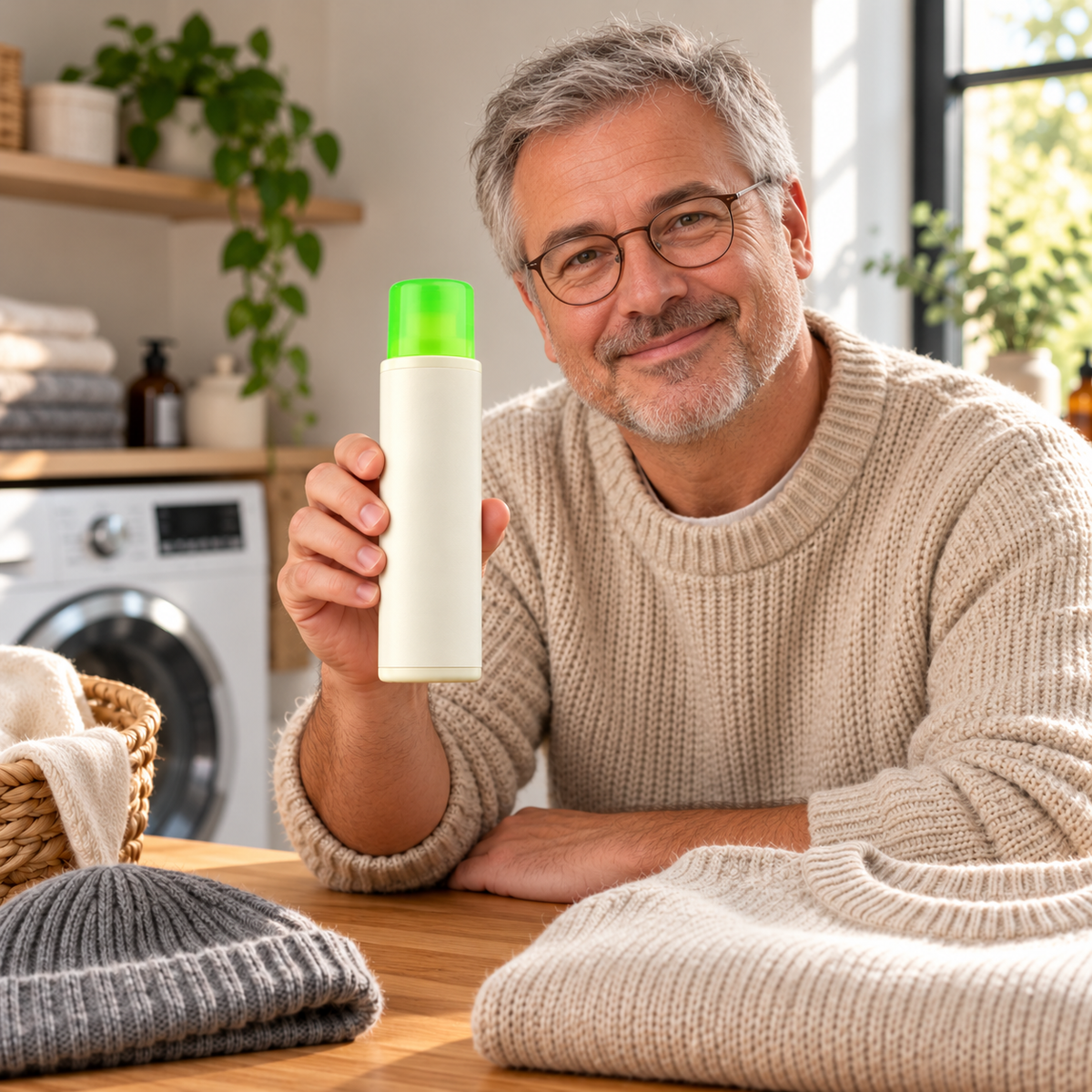 Lessive pour laine – 300 ml — mise en situation