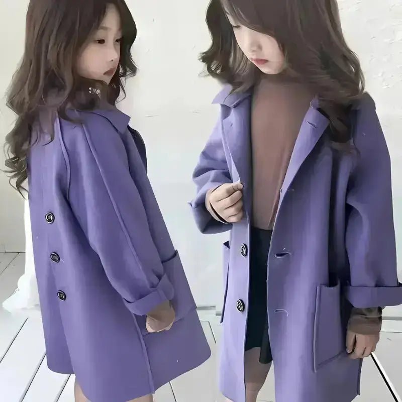 Parka fille 4 ans capuche fausse fourrure en violet, idéale pour les journées fraîches et les sorties en famille.