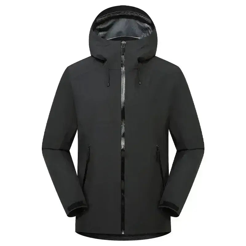 Parka homme bordeaux imperméable à capuche de couleur noire, idéale pour les journées fraîches et les tenues décontractées.